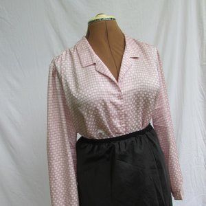Vintage Pink Checkered Blouse